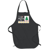 Christmas 5 Stars Xmas Tree IM Working For Chirstmas Break Full-Length Apron With Pockets