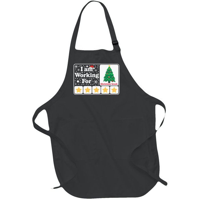 Christmas 5 Stars Xmas Tree IM Working For Chirstmas Break Full-Length Apron With Pockets