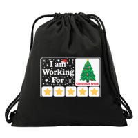 Christmas 5 Stars Xmas Tree IM Working For Chirstmas Break Drawstring Bag