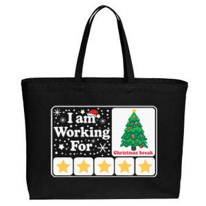 Christmas 5 Stars Xmas Tree IM Working For Chirstmas Break Cotton Canvas Jumbo Tote