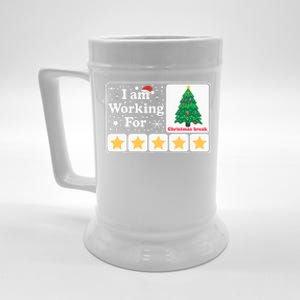 Christmas 5 Stars Xmas Tree IM Working For Chirstmas Break Beer Stein