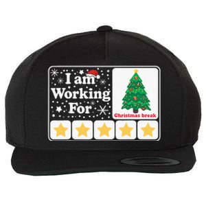 Christmas 5 Stars Xmas Tree IM Working For Chirstmas Break Wool Snapback Cap