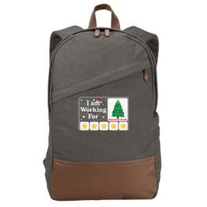 Christmas 5 Stars Xmas Tree IM Working For Chirstmas Break Cotton Canvas Backpack