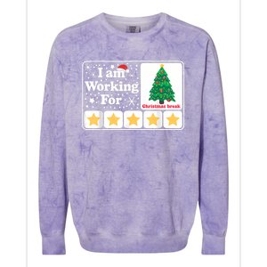 Christmas 5 Stars Xmas Tree IM Working For Chirstmas Break Colorblast Crewneck Sweatshirt