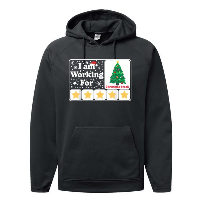 Christmas 5 Stars Xmas Tree IM Working For Chirstmas Break Performance Fleece Hoodie