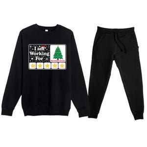 Christmas 5 Stars Xmas Tree IM Working For Chirstmas Break Premium Crewneck Sweatsuit Set