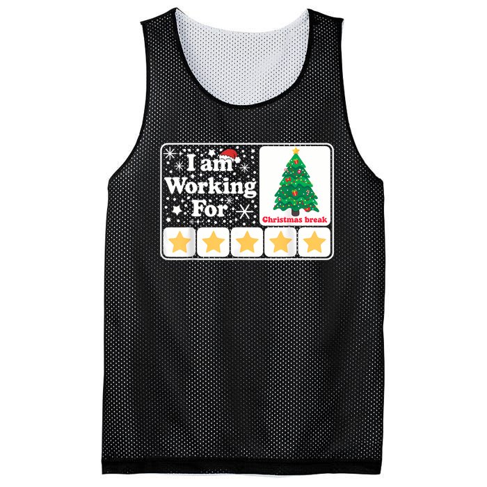 Christmas 5 Stars Xmas Tree IM Working For Chirstmas Break Mesh Reversible Basketball Jersey Tank