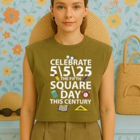 Celebrate 5525  The Fifth Square Root Day This Century Garment-Dyed Women's Muscle Tee