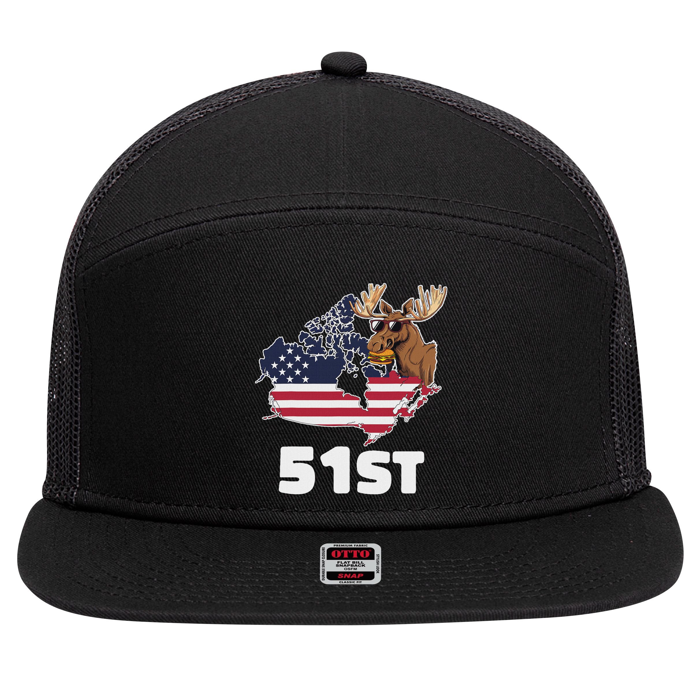 Canada 51st Us State Funny United States Buying Canada 7 Panel Mesh Trucker Snapback Hat