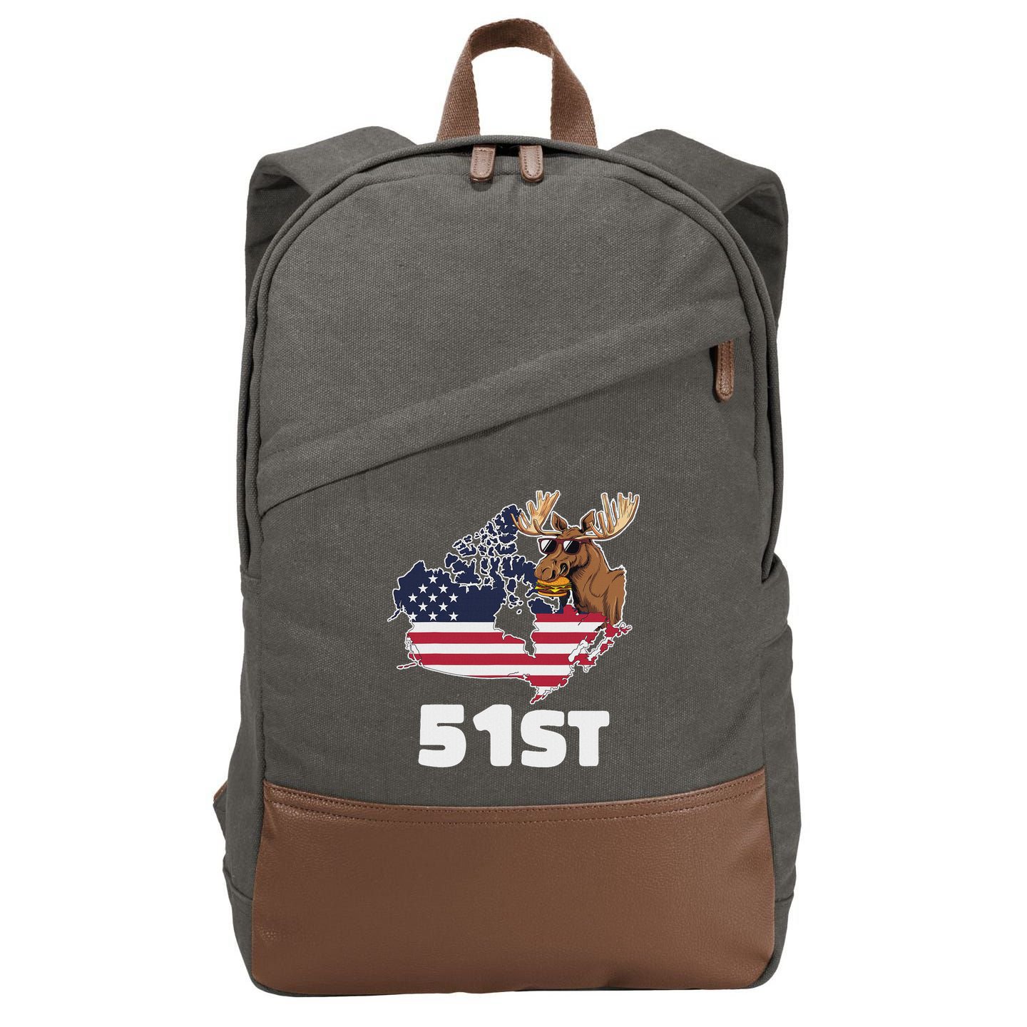 Canada 51st Us State Funny United States Buying Canada Cotton Canvas Backpack
