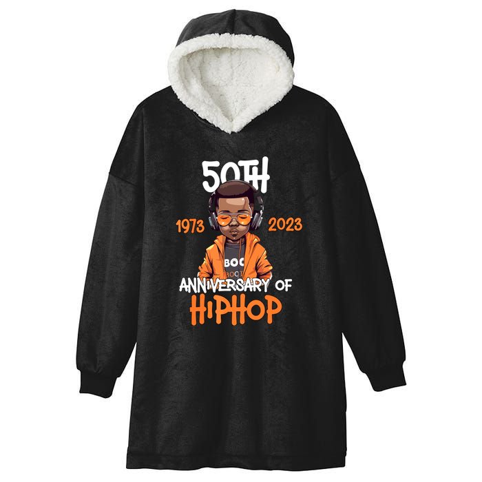 Celebration 50 Years Hip Hop 50th Anniversary Hip Hop Gift Hooded Wearable Blanket