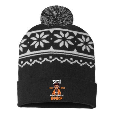 Celebration 50 Years Hip Hop 50th Anniversary Hip Hop Gift USA-Made Snowflake Beanie