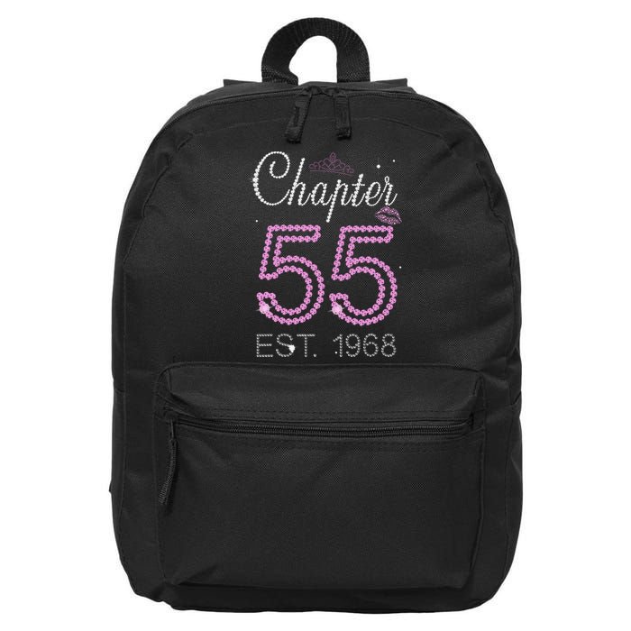 Chapter 55 Years Est 1968 55th Birthday For Womens 16 in Basic Backpack