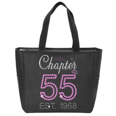 Chapter 55 Years Est 1968 55th Birthday For Womens Zip Tote Bag