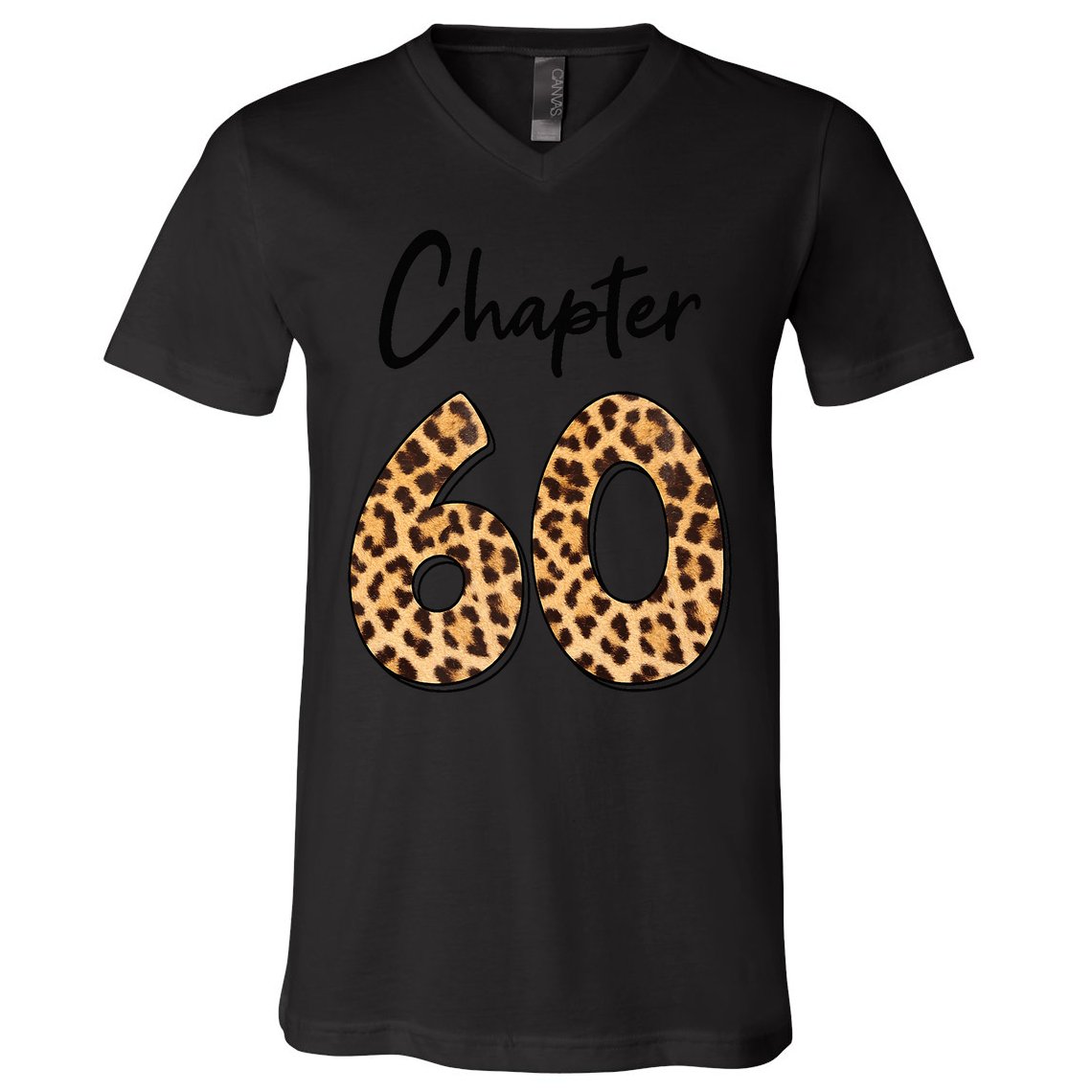 Chapter 60 Anniversary Leopard 60th Birthday Party Crew V-Neck T-Shirt