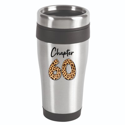 Chapter 60 Anniversary Leopard 60th Birthday Party Crew 16oz Travel Tumbler