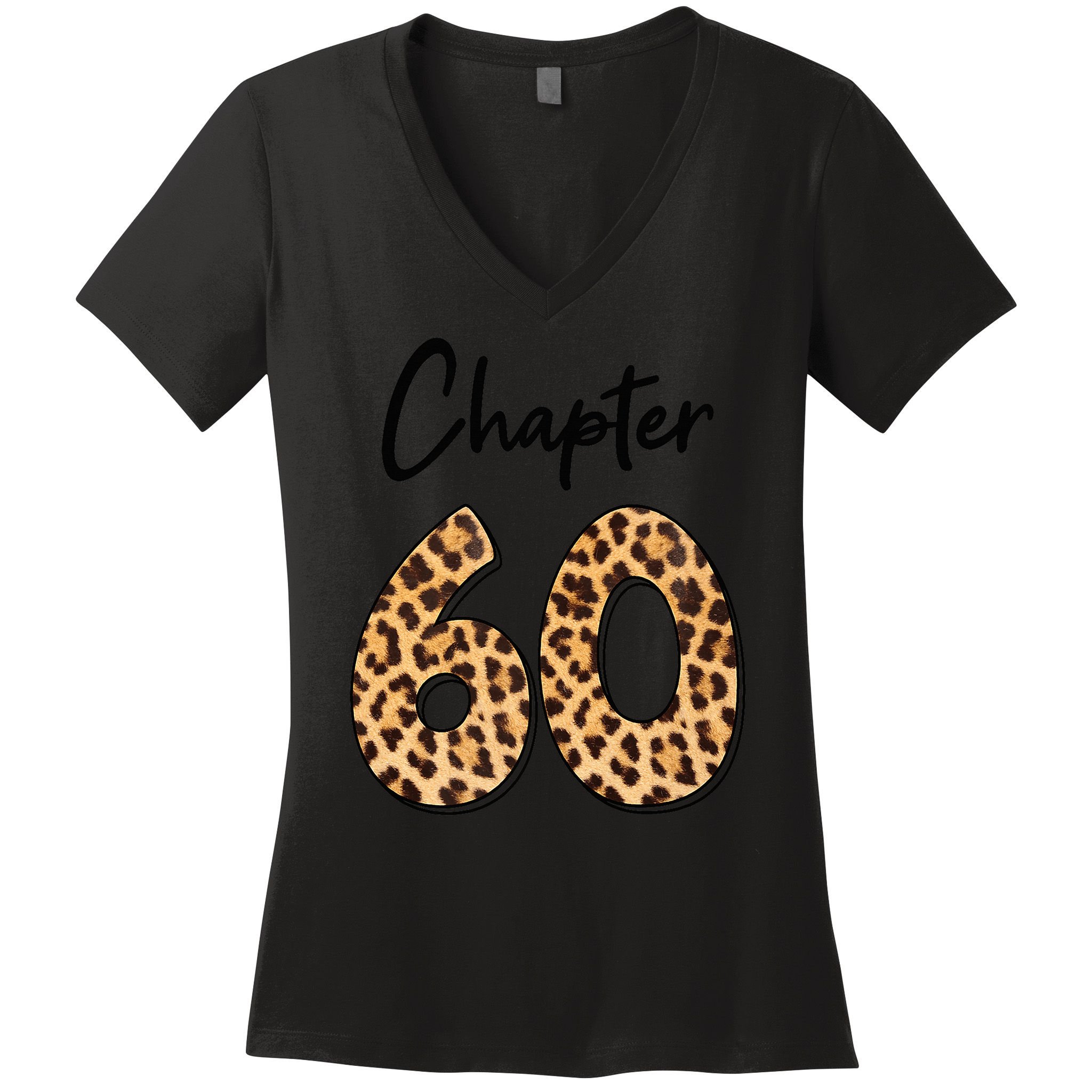 Chapter 60 Anniversary Leopard 60th Birthday Party Crew Women's V-Neck T-Shirt