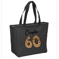 Chapter 60 Anniversary Leopard 60th Birthday Party Crew Zip Tote Bag