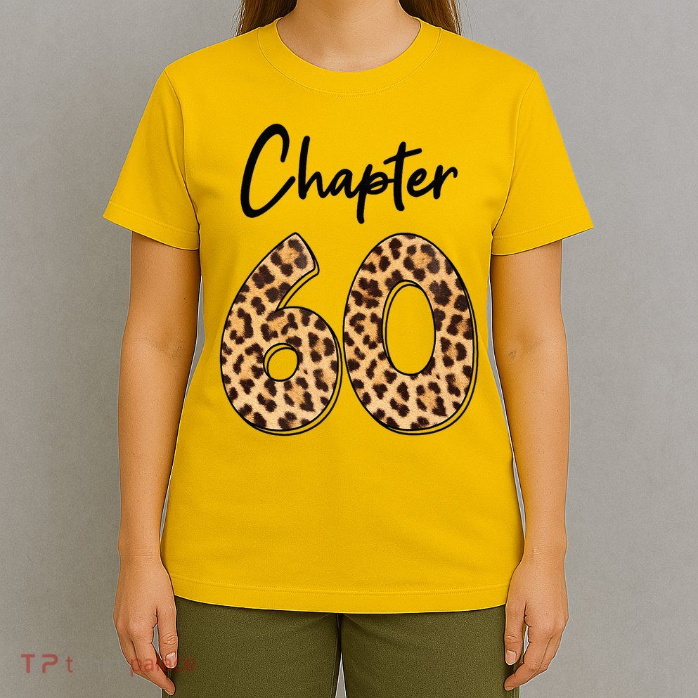 Chapter 60 Anniversary Leopard 60th Birthday Party Crew T-Shirt