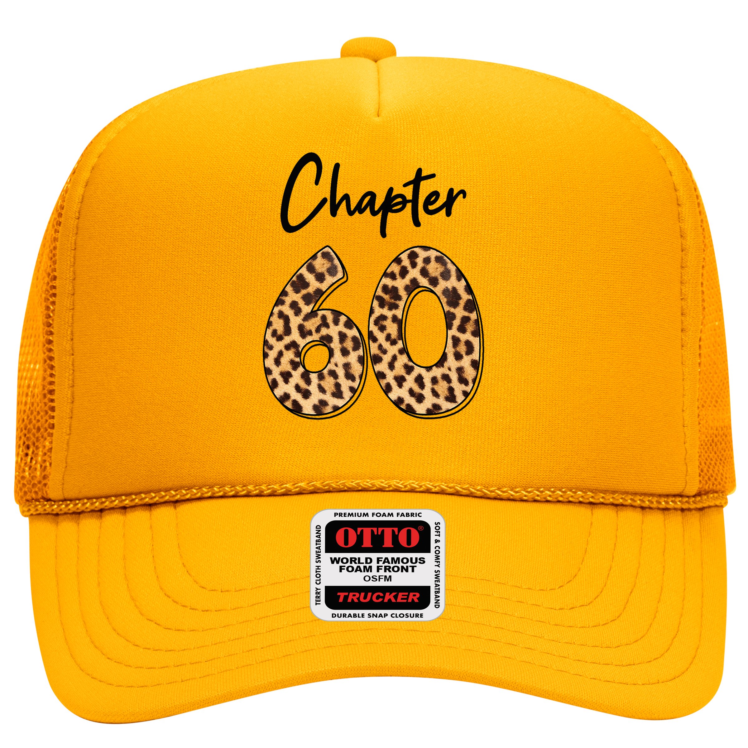 Chapter 60 Anniversary Leopard 60th Birthday Party Crew Hat