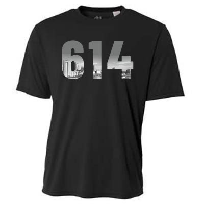 Columbus 614 Area Code Skyline Ohio Vintage Cooling Performance Crew T-Shirt