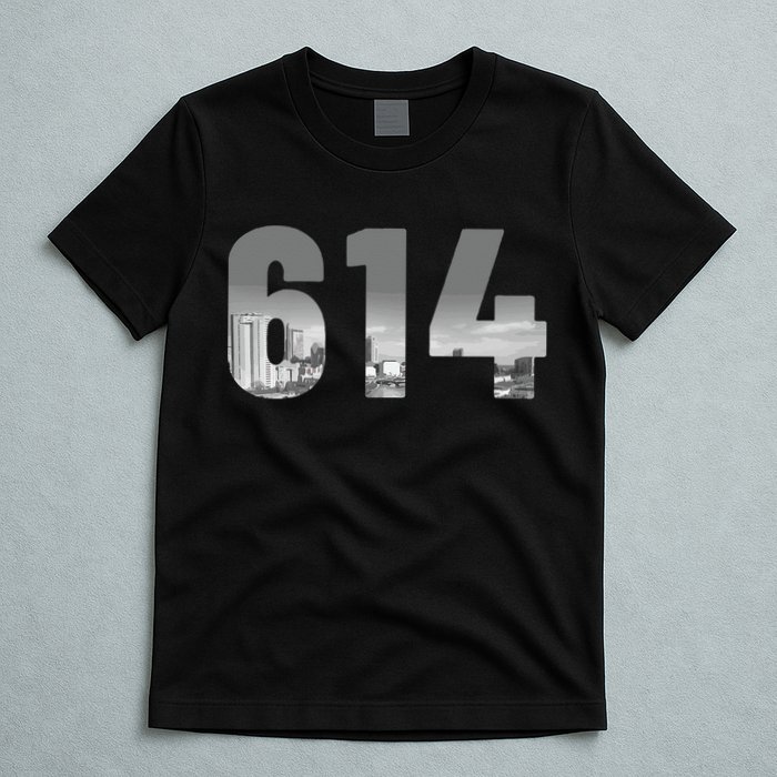 Columbus 614 Area Code Skyline Ohio Vintage T-Shirt
