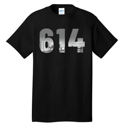 Columbus 614 Area Code Skyline Ohio Vintage Tall T-Shirt