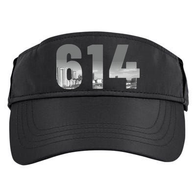 Columbus 614 Area Code Skyline Ohio Vintage Adult Drive Performance Visor