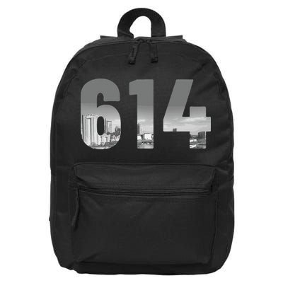 Columbus 614 Area Code Skyline Ohio Vintage 16 in Basic Backpack