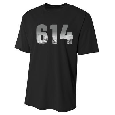 Columbus 614 Area Code Skyline Ohio Vintage Performance Sprint T-Shirt