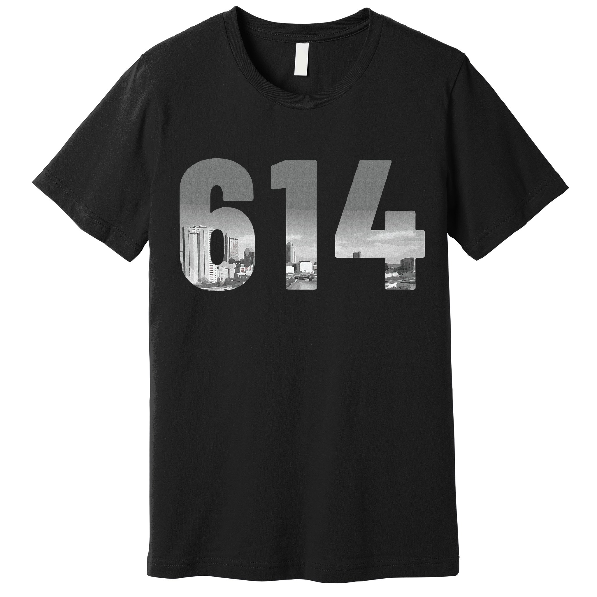 Columbus 614 Area Code Skyline Ohio Vintage Premium T-Shirt
