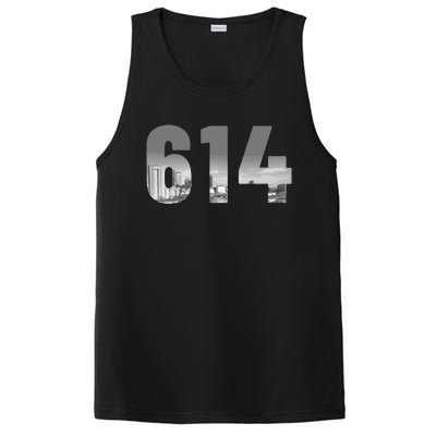 Columbus 614 Area Code Skyline Ohio Vintage PosiCharge Competitor Tank