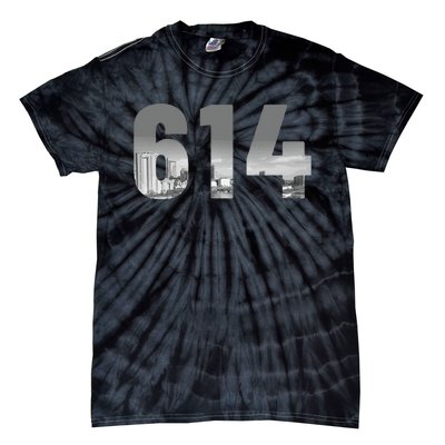 Columbus 614 Area Code Skyline Ohio Vintage Tie-Dye T-Shirt