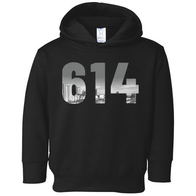Columbus 614 Area Code Skyline Ohio Vintage Toddler Hoodie