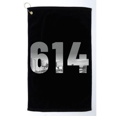Columbus 614 Area Code Skyline Ohio Vintage Golf Towel