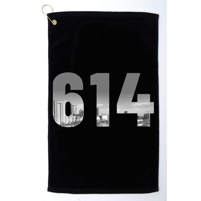 Columbus 614 Area Code Skyline Ohio Vintage Golf Towel