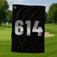 Columbus 614 Area Code Skyline Ohio Vintage Golf Towel