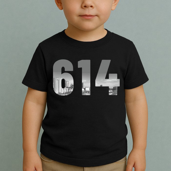 Columbus 614 Area Code Skyline Ohio Vintage Toddler T-Shirt
