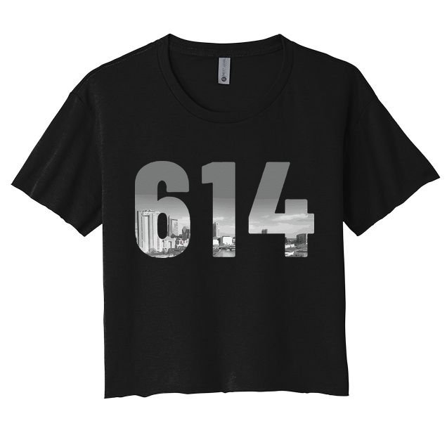 Columbus 614 Area Code Skyline Ohio Vintage Crop Top
