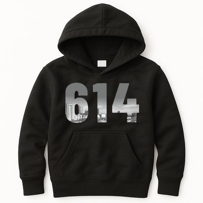 Columbus 614 Area Code Skyline Ohio Vintage Kids Hoodie