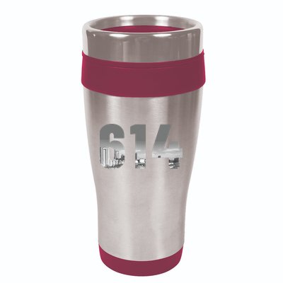 Columbus 614 Area Code Skyline Ohio Vintage 16oz Travel Tumbler