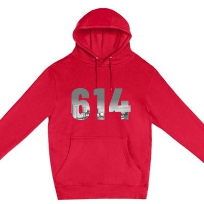 Columbus 614 Area Code Skyline Ohio Vintage Premium Pullover Hoodie