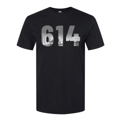 Columbus 614 Area Code Skyline Ohio Vintage Softstyle CVC T-Shirt