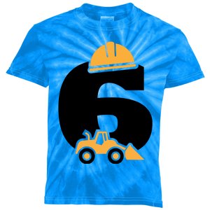  6th Birthday Construction Gift For Birthday Boy Kids Tie-Dye T-Shirt