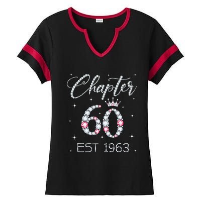 Chapter 60 EST 1963 60Th Birthday Gift For Women Ladies Ladies Halftime Notch Neck Tee