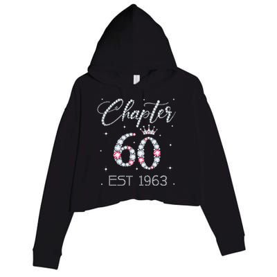 Chapter 60 EST 1963 60Th Birthday Gift For Women Ladies Crop Fleece Hoodie