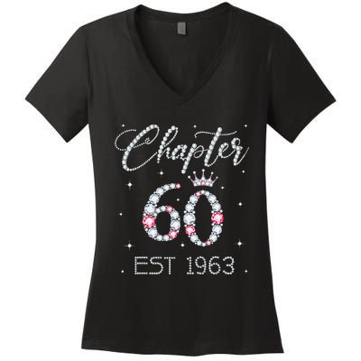 Chapter 60 EST 1963 60Th Birthday Gift For Women Ladies Women's V-Neck T-Shirt