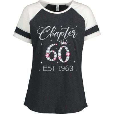 Chapter 60 EST 1963 60Th Birthday Gift For Women Ladies Enza Ladies Jersey Colorblock Tee