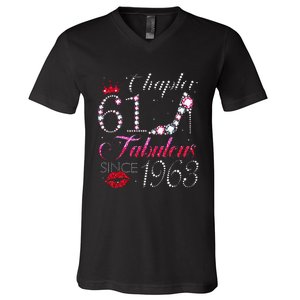 Chapter 61 Fabulous Since 1963 61st Birthday Gift V-Neck T-Shirt