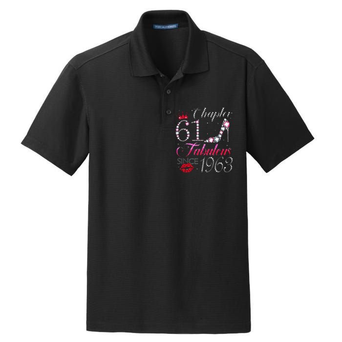 Chapter 61 Fabulous Since 1963 61st Birthday Gift Dry Zone Grid Polo